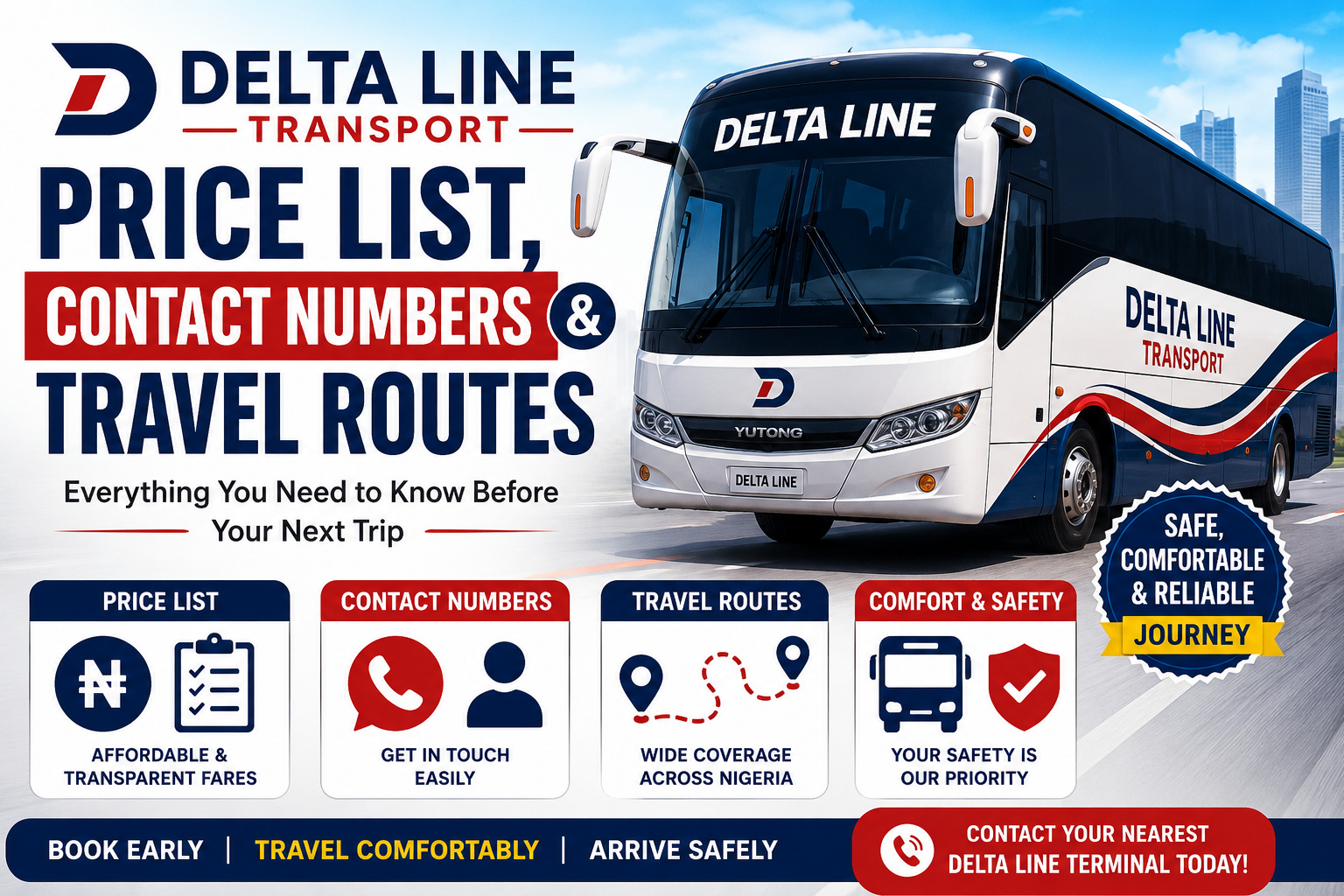 Delta Line Transport Price List, Contact Numbers & Travel Routes
