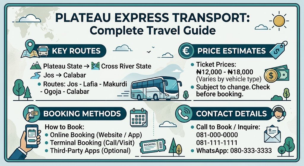 Plateau Express Transport: Routes, Prices, Booking & Contact Details