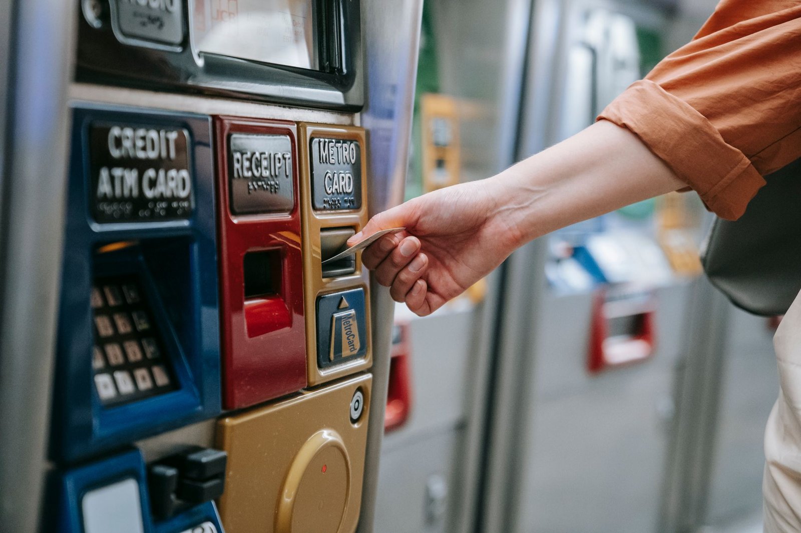 Top-up of a Cowry transport card at a station machine